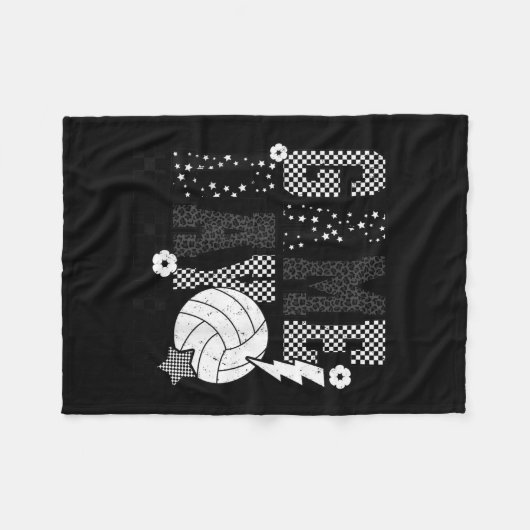 Game Day Volleyball Checkered Funny Volleyball  Fleece Deken (Voorkant (Horizontaal))