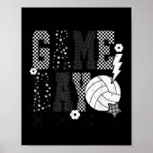Game Day Volleyball Checkered Funny Volleyball Poster (Voorkant)