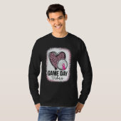 Game Day Volleyball Leopard Heart Volleyball Mom P T-shirt (Voorkant volledig)