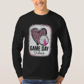 Game Day Volleyball Leopard Heart Volleyball Mom P T-shirt (Voorkant)
