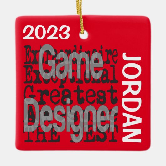 Game Designer Buitengewoon CUSTOM Keramisch Ornament (Voorkant)