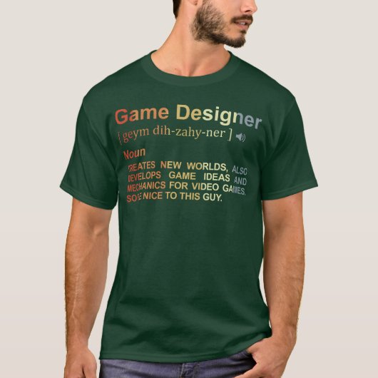 Game Designer Definitie retro T-shirt (Voorkant)