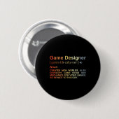 Game Designer Definition Game Programmeur Game Dev Ronde Button 5,7 Cm (Voorkant /achterkant)