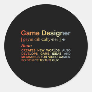 Game Designer Definition Game Programmeur Game Dev Ronde Sticker