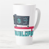 Game Developer Latte Mug - Blue Letters Latte Mok (Rechterhoek)