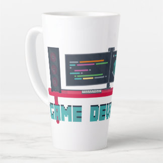 Game Developer Latte Mug - Blue Letters Latte Mok