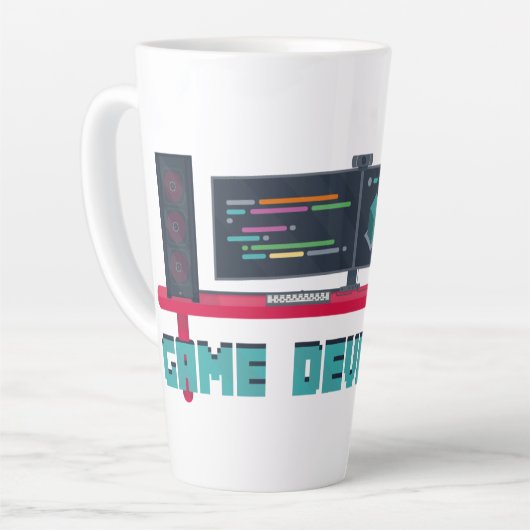Game Developer Latte Mug - Blue Letters Latte Mok (Linkerhoek)