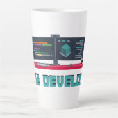 Game Developer Latte Mug - Blue Letters Latte Mok (Voorkant)