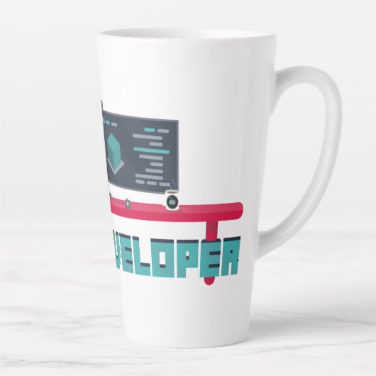 Game Developer Latte Mug - Blue Letters Latte Mok (Rechts)