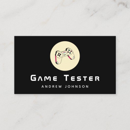 Game Developer Tester Joystick Controller Modern Visitekaartje (Voorkant)