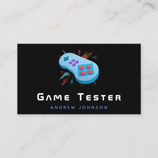 Game Developer Tester Modern Gaming Thema Cool Visitekaartje (Voorkant)