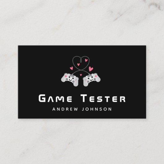 Game Developer Tester Schattigee Joystick Controll Visitekaartje (Voorkant)