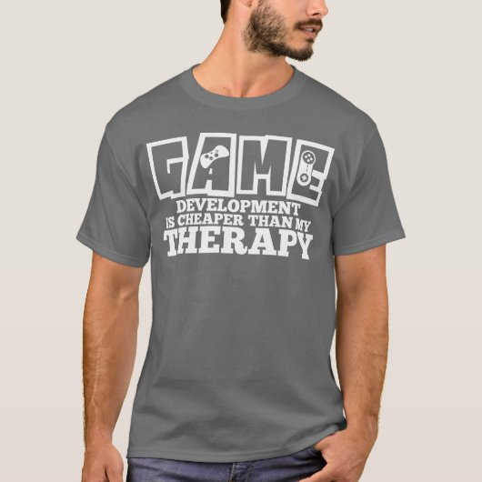 Game Developertherapie Dev grap gameplay gamen ret T-shirt (Voorkant)