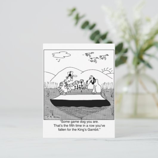 Game Dog Plays Chess Briefkaart (Staand voorkant)