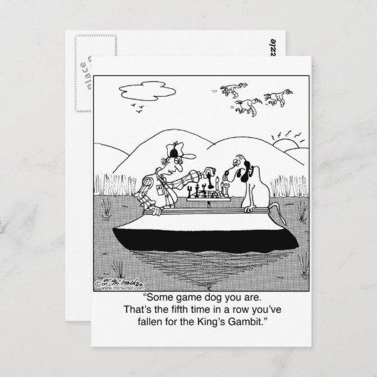 Game Dog Plays Chess Briefkaart (Voorkant / Achterkant)