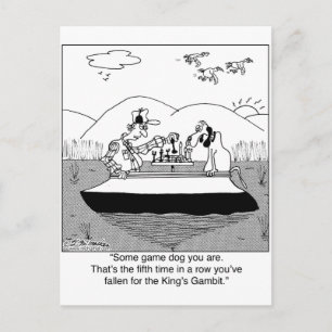 Game Dog Plays Chess Briefkaart