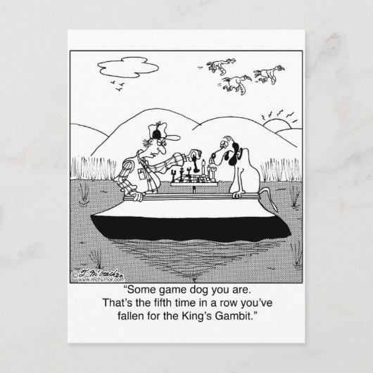 Game Dog Plays Chess Briefkaart (Voorkant)