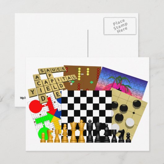 Game en Puzzle Week Briefkaart (Voorkant / Achterkant)