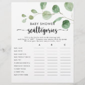 Game Eucalyptus-Baby shower met fijne stofcategori (Voorkant)