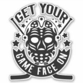 Game Face op Hockey Sticker (Voorkant)