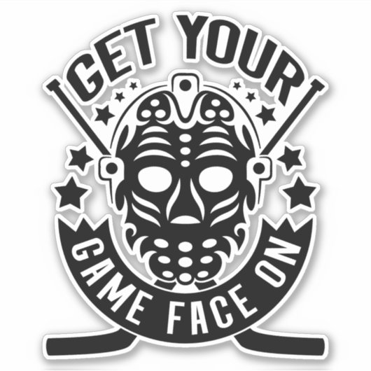 Game Face op Hockey Sticker (Voorkant)