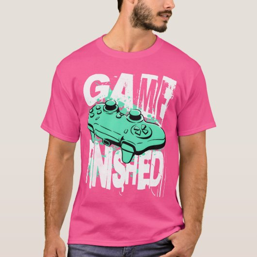 Game Finished Funny Video Gaming vintage T-shirt (Voorkant)