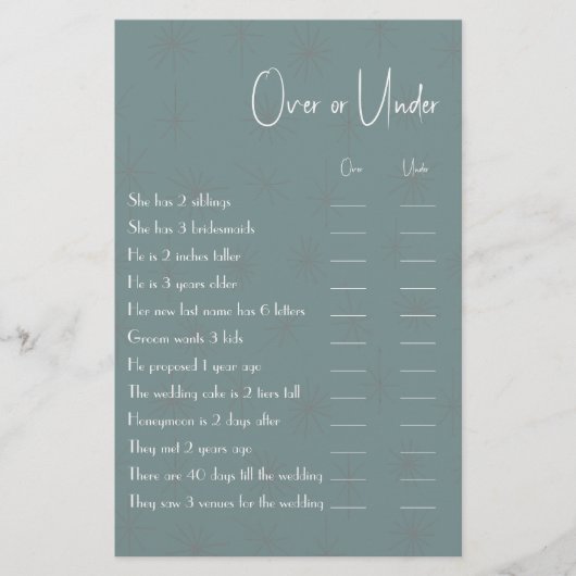 Game Flyer over of onder Couple Shower (Voorkant)