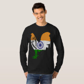 Game fowl India Indian flag gaff rooster Gamefowl T-shirt (Voorkant volledig)
