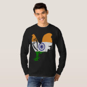 Game fowl India Indian flag gaff rooster Gamefowl  T-shirt (Voorkant volledig)