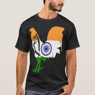 Game fowl India Indische vlag gaff rooster Gamefow T-shirt