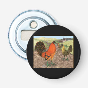 Game Fowl op het Boerderij Button Flesopener