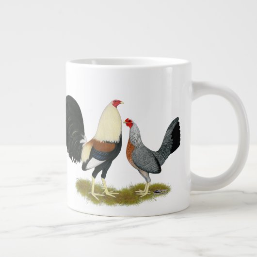Game Fowl Pair Grote Koffiekop (Rechts)