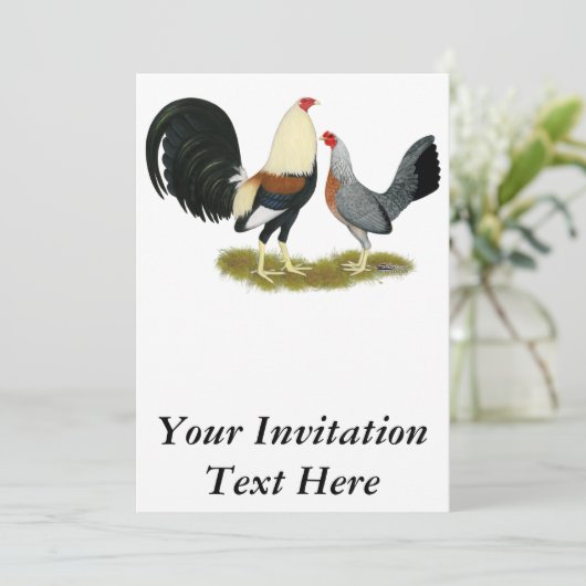 Game Fowl Pair Kaart (Staand voorkant)