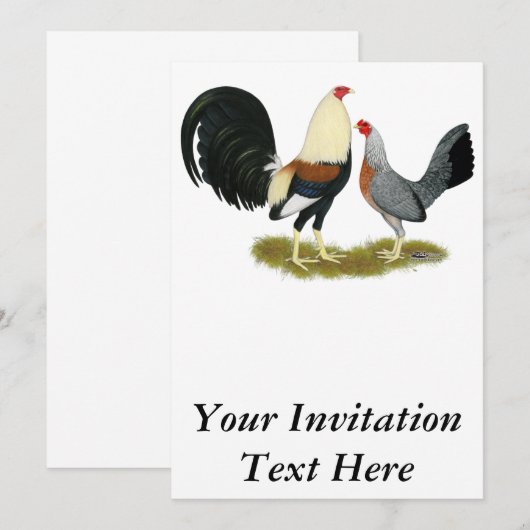 Game Fowl Pair Kaart (Voorkant / Achterkant)