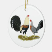 Game Fowl Pair Keramisch Ornament (Links)