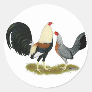 Game Fowl Pair Ronde Sticker