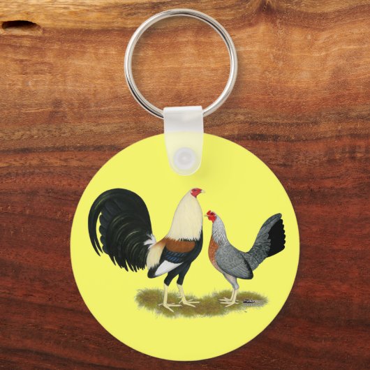 Game Fowl Pair Sleutelhanger (Voorkant)