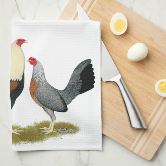 Game Fowl Pair Theedoek (Quarter Fold)