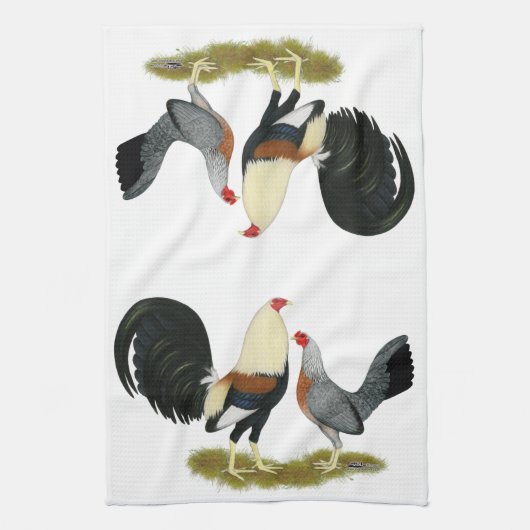 Game Fowl Pair Theedoek (Verticaal)