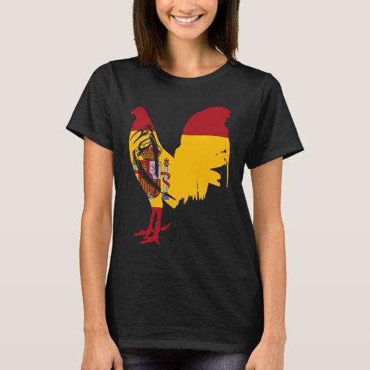 Game fowl Spain Spanish flag gaff rooster Gamefowl T-shirt (Voorkant)