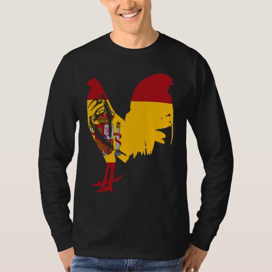 Game fowl Spain Spanish flag gaff rooster Gamefowl T-shirt (Voorkant)