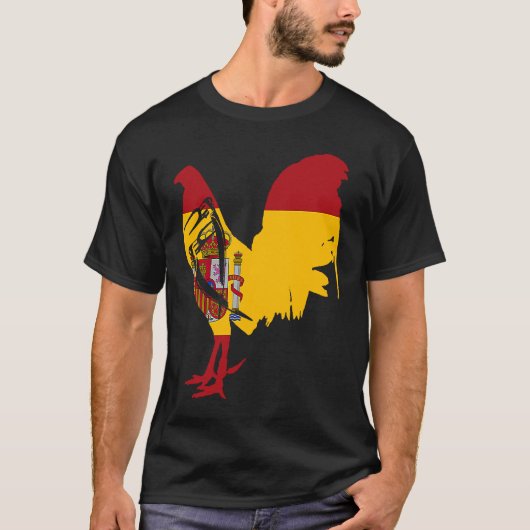 Game fowl Spain Spanish flag gaff rooster Gamefowl T-shirt (Voorkant)