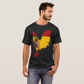 Game fowl Spain Spanish flag gaff rooster Gamefowl T-shirt (Voorkant volledig)