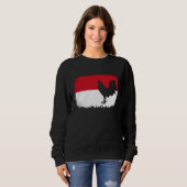 Game fowl vintage Indonesia Indonesian flag rooste Trui (Voorkant volledig)