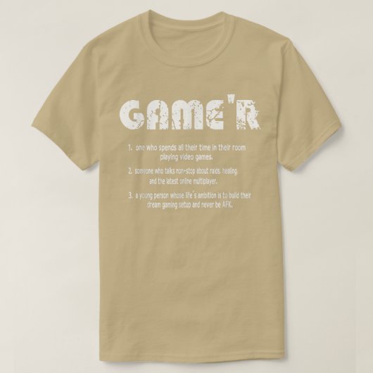 Game Funny Gamer Definition Video Games Gaming T T-shirt (Design voorkant)