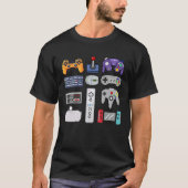 Game gamepad gamers met pixel-art controllers t-shirt (Voorkant)