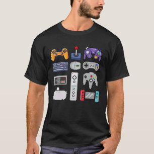 Game gamepad gamers met pixel-art controllers t-shirt