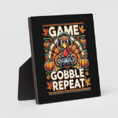 Game Gobble Herhaal - Thanksgiving Turkije Gamer Fotoplaat (Voorkant)