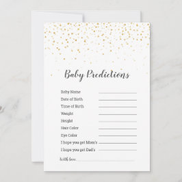 Game Gold Confetti Baby shower "Baby voorspellinge