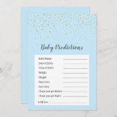 Game Gold Confetti Blue Shower "Baby voorspellinge (Voorkant / Achterkant)